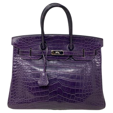 purple Hermes purses